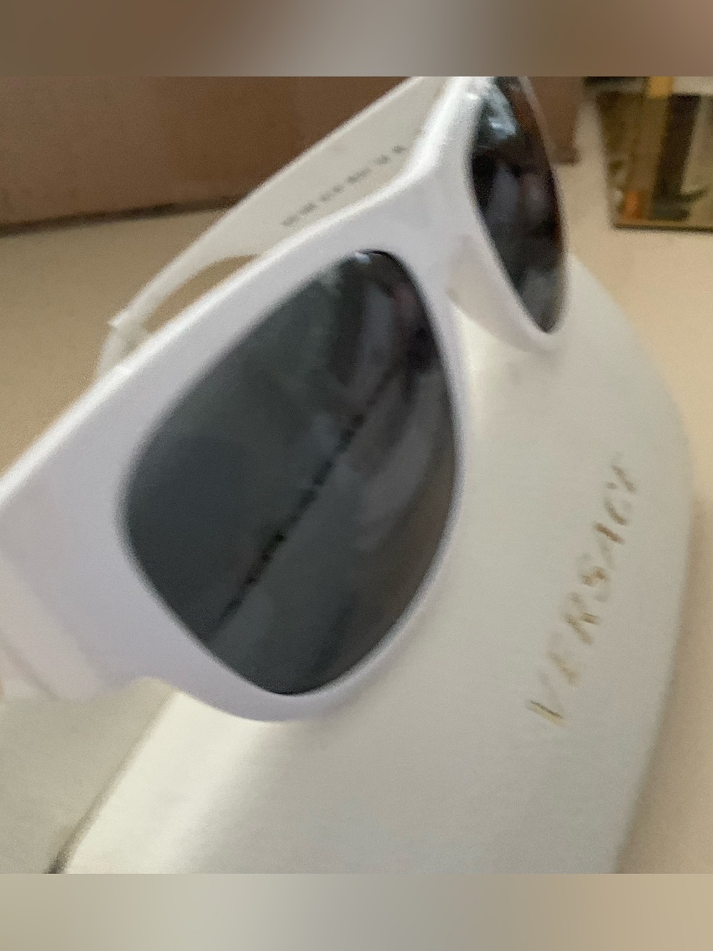 Versace White Sunglasses with Gold Medallion
